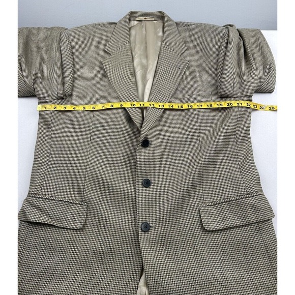 Joseph Abboud Sport Jacket Blazer Mens 42R Wool Silk Houndstooth Gold Black - Picture 6 of 16